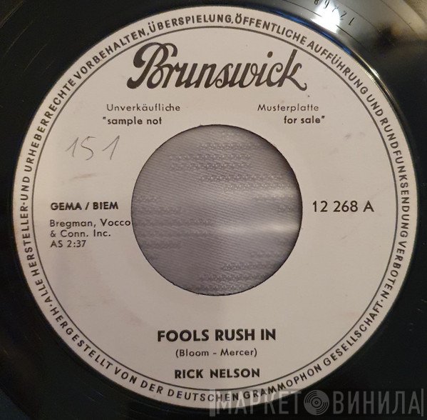 Ricky Nelson   - Fools Rush In / Down Home