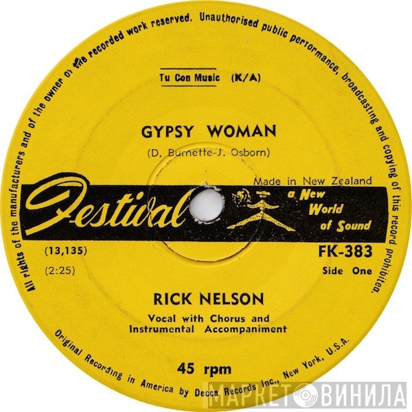 Ricky Nelson   - Gypsy Woman / String Along