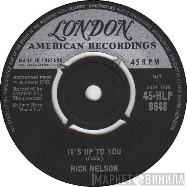 Ricky Nelson  - It's Up To You