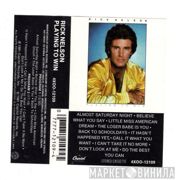 Ricky Nelson   - Playing To Win