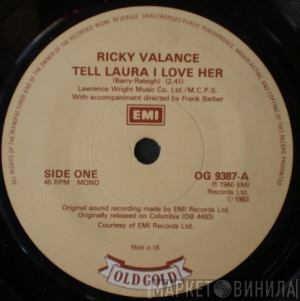 Ricky Valance, Bobby Angelo - Tell Laura I Love Her / Baby Sittin'