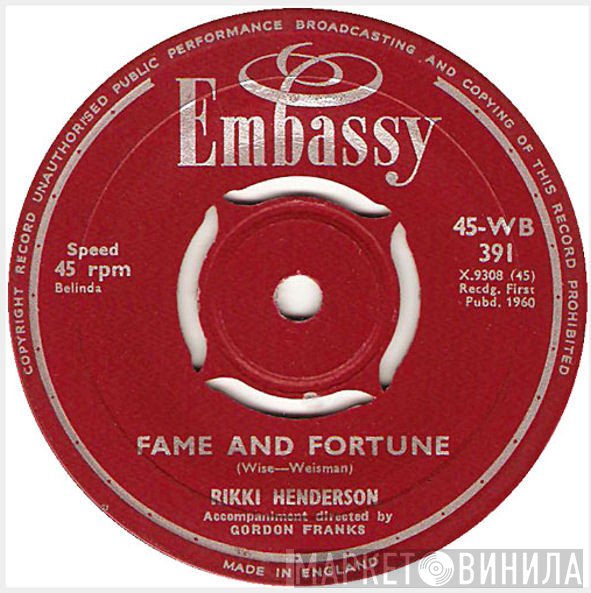 Rikki Henderson - Fame And Fortune / He'll Have To Go
