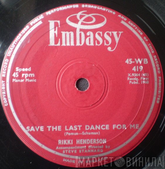 Rikki Henderson - Save The Last Dance For Me