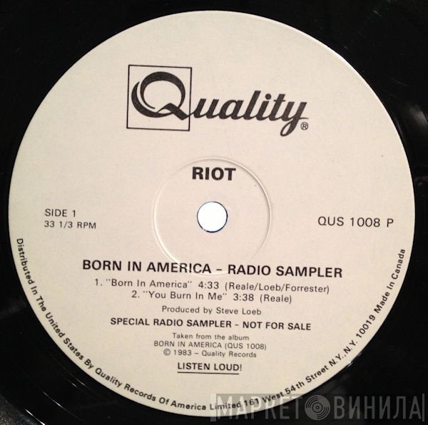 Riot   - Born In America - Radio Sampler