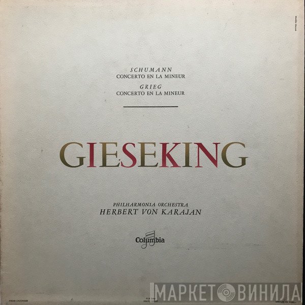 Robert Schumann / Edvard Grieg / Walter Gieseking / Philharmonia Orchestra / Herbert von Karajan  - Concerto En La Mineur /  Concerto En La Mineur