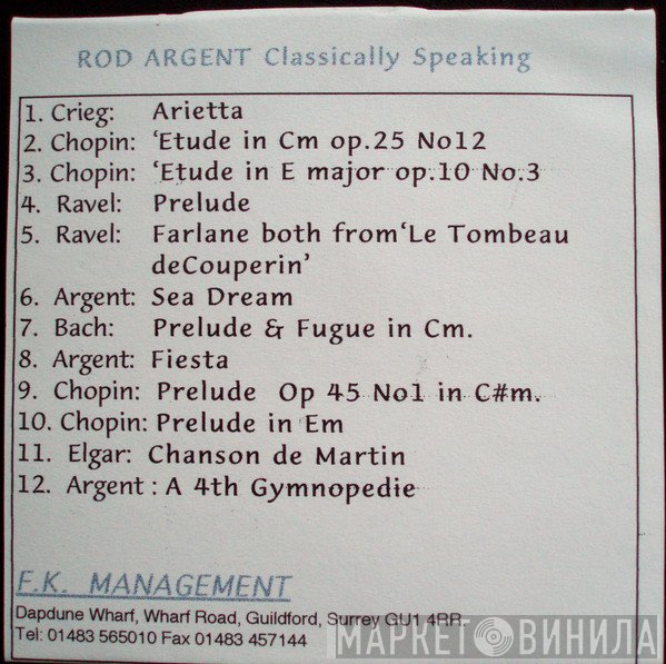 Rod Argent  - Classically Speaking