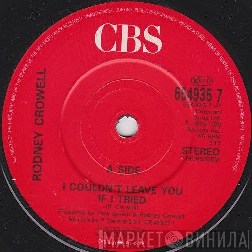 Rodney Crowell - I Couldn't Leave You If I Tried