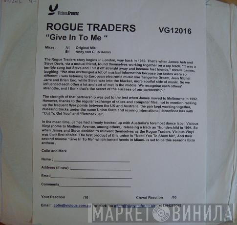 Rogue Traders - Give In To Me