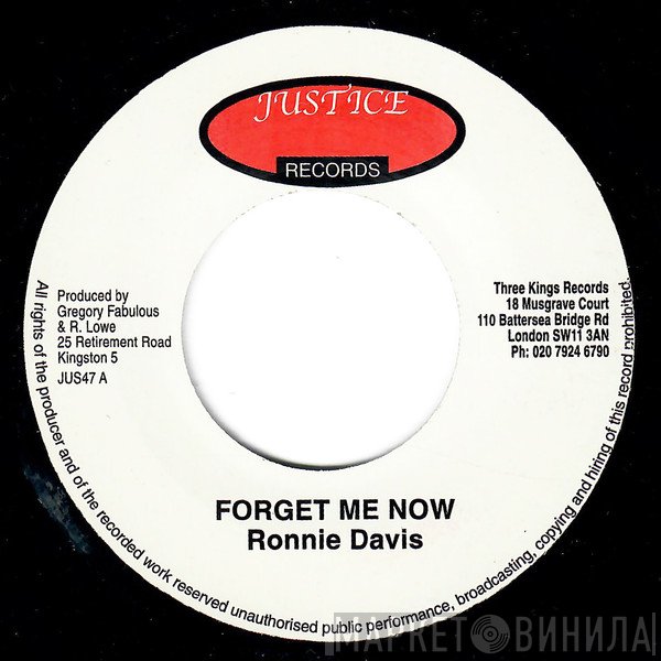 Ronnie Davis - Forget Me Now / Take Heed