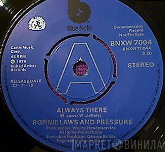 Ronnie Laws And Pressure   - Always There
