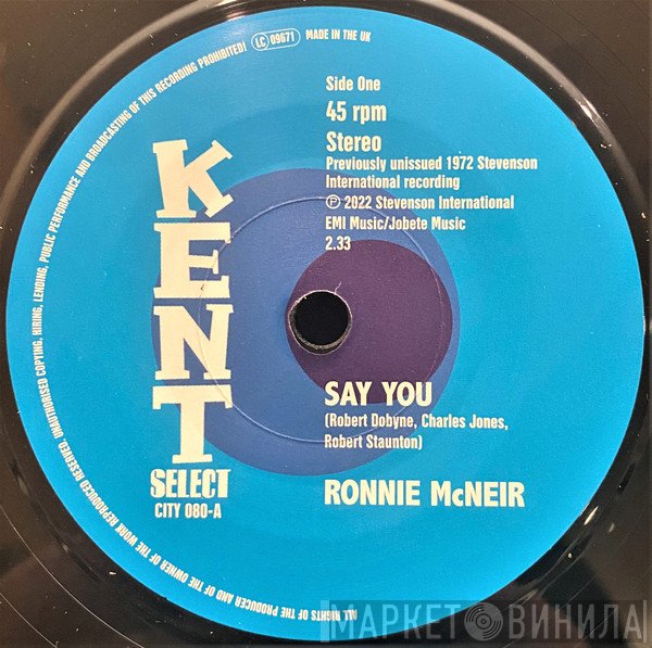 Ronnie McNeir - Say You