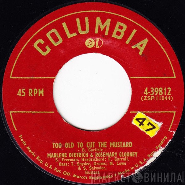 Rosemary Clooney, Marlene Dietrich - Too Old To Cut The Mustard