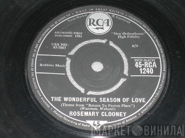 Rosemary Clooney - The Wonderful Season Of Love / Without Love