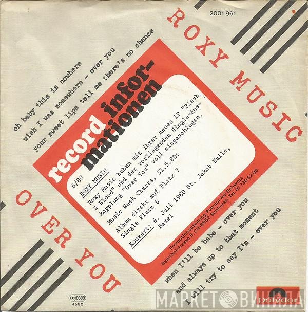 Roxy Music  - Over You