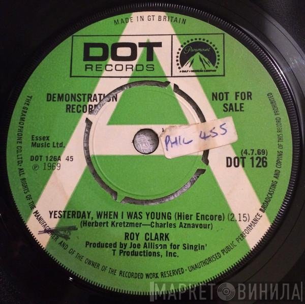 Roy Clark - Yesterday, When I Was Young (Hier Encore) / Just Another Man