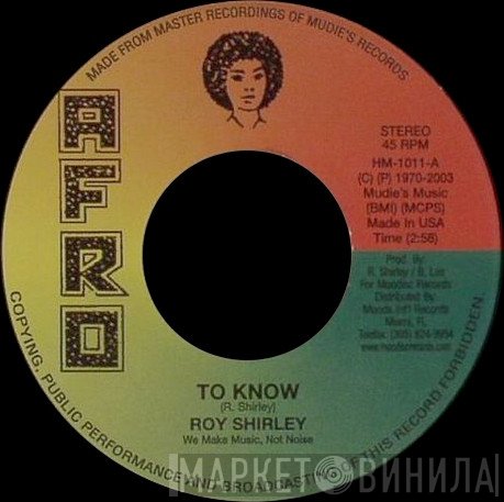 Roy Shirley - To Know