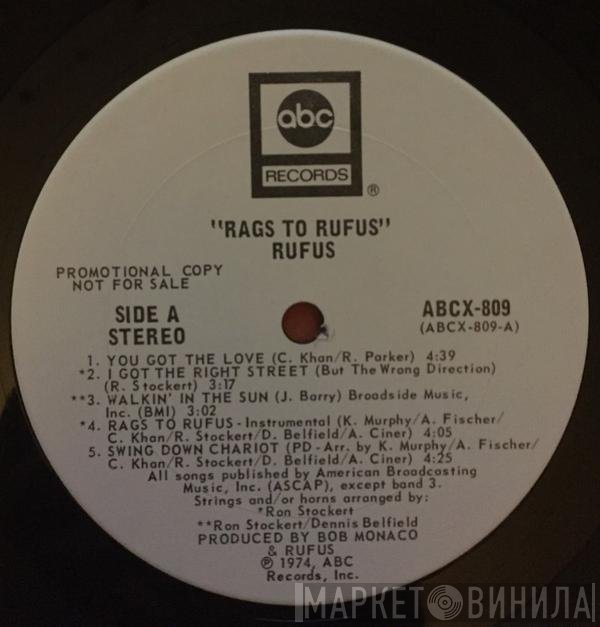 Rufus Featuring Chaka Khan  - Rags To Rufus
