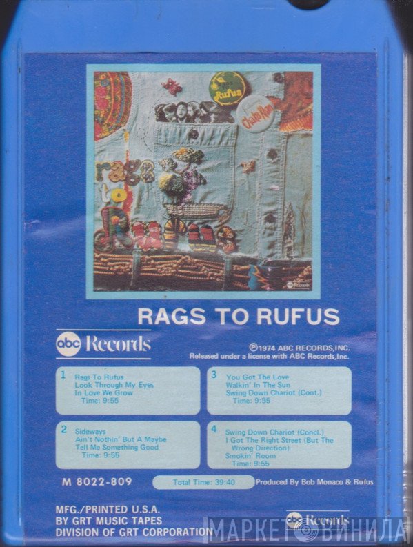 Rufus Featuring Chaka Khan  - Rags To Rufus