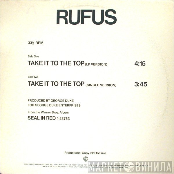 Rufus - Take It To The Top