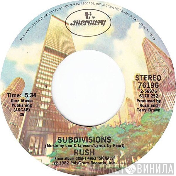 Rush  - Subdivisions