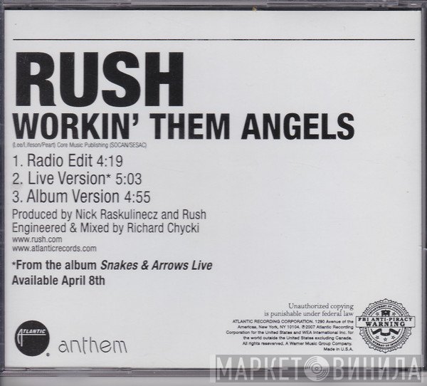 Rush  - Workin' Them Angels