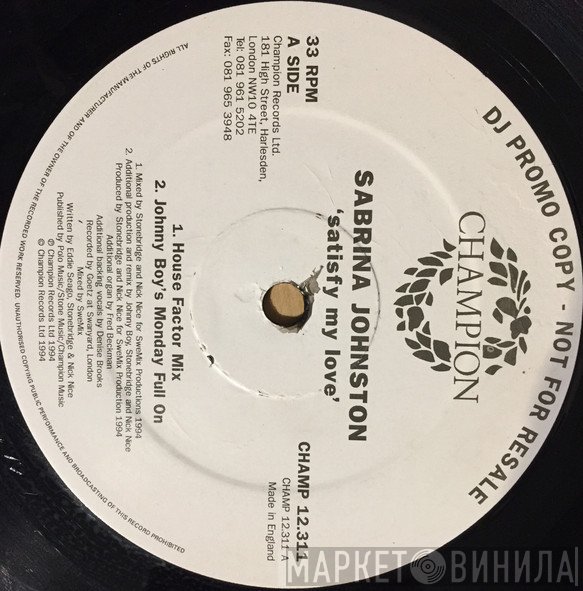 Sabrina Johnston - Satisfy My Love