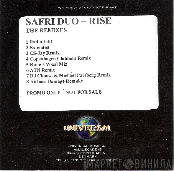 Safri Duo  - Rise (The Remixes)