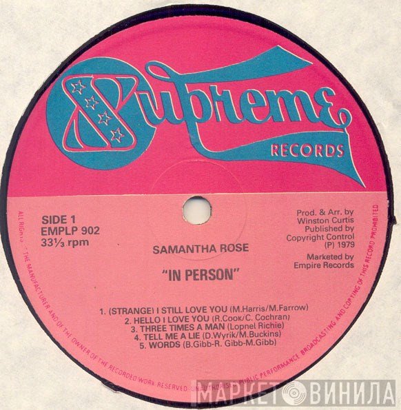Samantha Rose - In Person