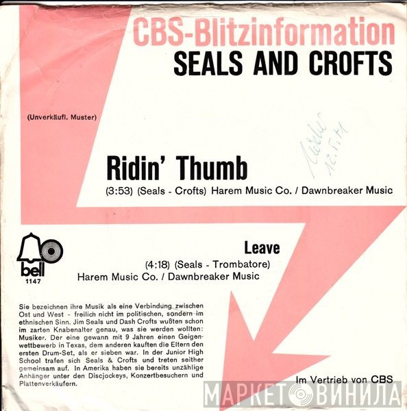 Seals & Crofts  - Ridin' Thumb