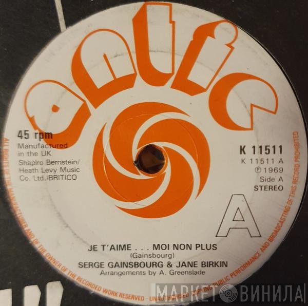Serge Gainsbourg, Jane Birkin - Je T'aime ... Moi Non Plus