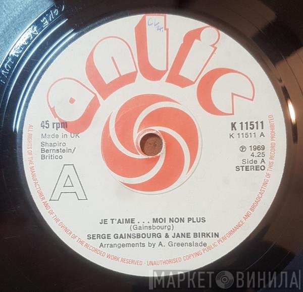 Serge Gainsbourg, Jane Birkin - Je T'aime. .Moi Non Plus