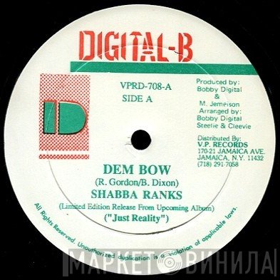 Shabba Ranks, Steely &amp; Clevie - Dem Bow / Bow Cat
