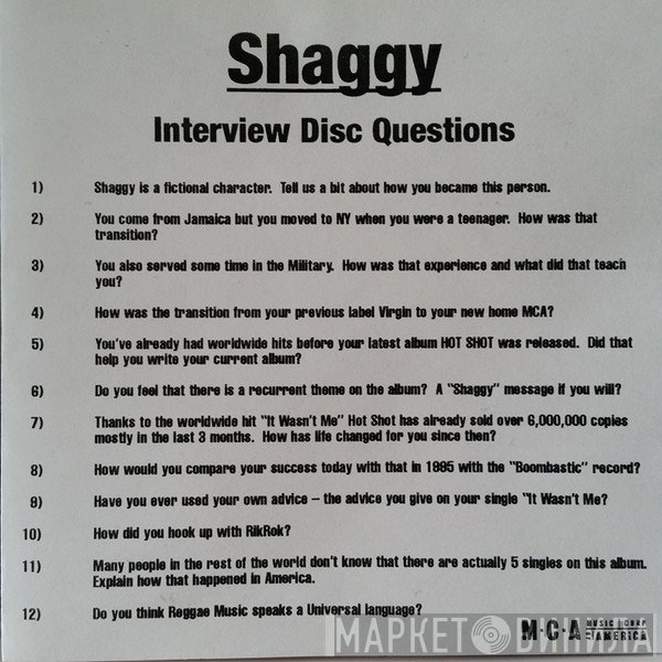 Shaggy  - Interview Disc Questions