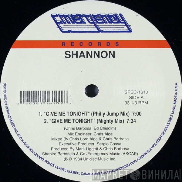 Shannon - Give Me Tonight
