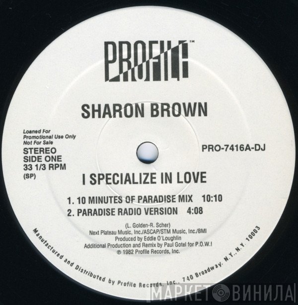 Sharon Brown - I Specialize In Love