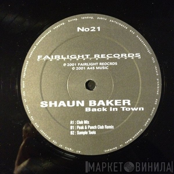Shaun Baker  - Back In Town