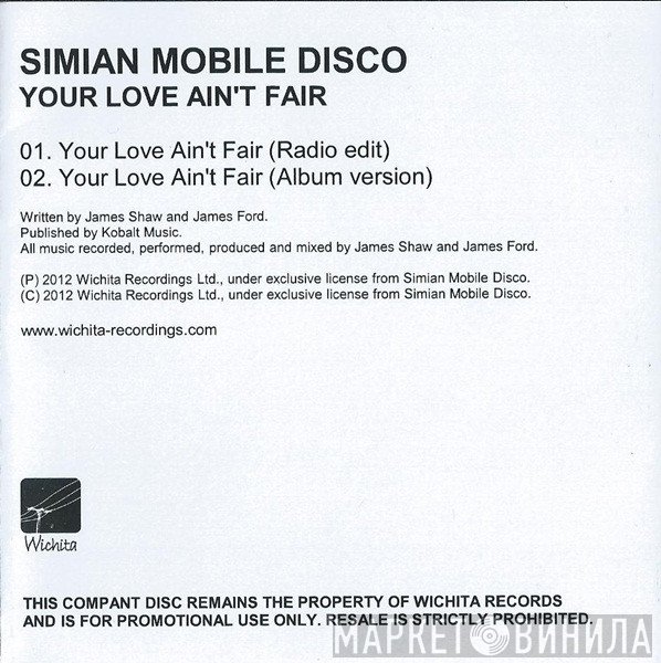Simian Mobile Disco - Your Love Ain't Fair