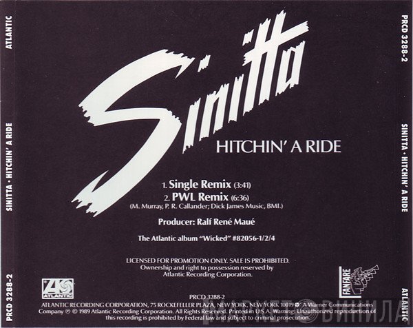 Sinitta  - Hitchin' A Ride