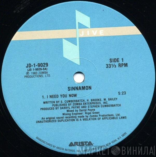 Sinnamon  - I Need You Now