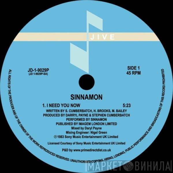 Sinnamon - I Need You Now