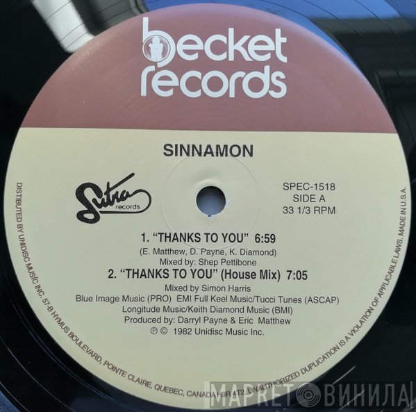Sinnamon - Thanks To You / He's Gonna Take You Home (To His House)
