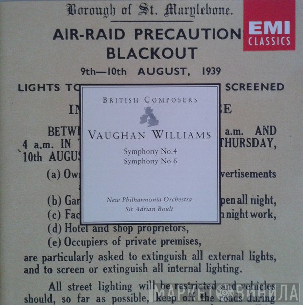 Sir Adrian Boult, Ralph Vaughan Williams, New Philharmonia Orchestra - Symphony No.4 In F Minor / Symphony No.6 In E Minor*