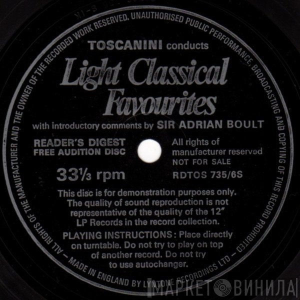 Sir Adrian Boult, Arturo Toscanini  - Light Classical Favourites