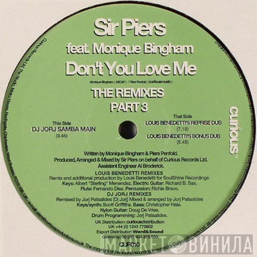 Sir Piers, Monique Bingham - Don't You Love Me (The Remixes Part 3)