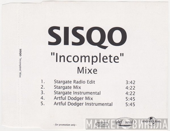 Sisqo  - Incomplete (Mixes)