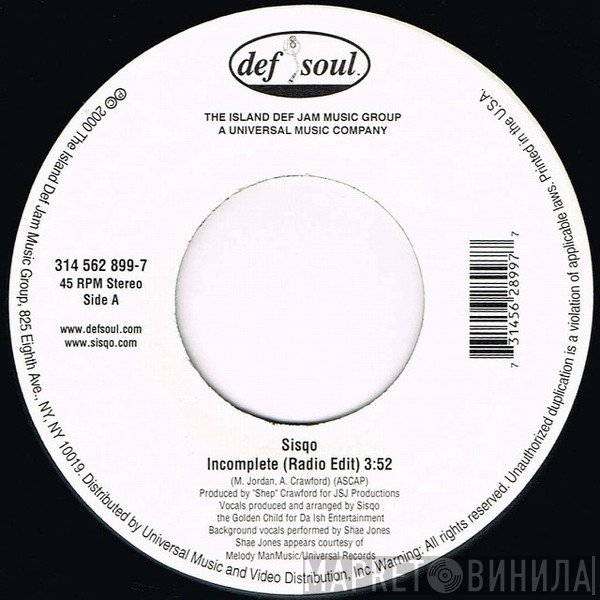 Sisqo  - Incomplete