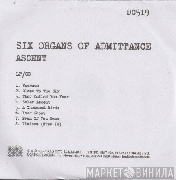 Six Organs Of Admittance - Ascent