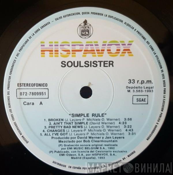 Soulsister  - Simple Rule