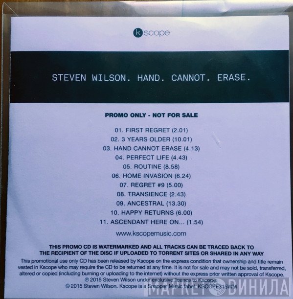 Steven Wilson  - Hand. Cannot. Erase.