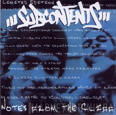 Sub Contents  - Notes From The Cliff